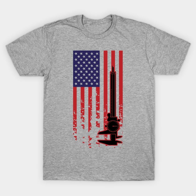 Distressed Flag with Caliper T-Shirt by CuteCoCustom